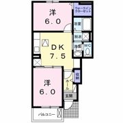 フルール 蘭Ⅱ Bの間取り画像