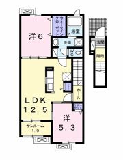 エルミタージュ 竹Ⅱの間取り画像