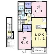 リバサイド Bの間取り画像