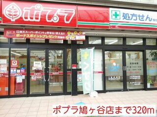 近くのポプラ鳩ヶ谷店まで320m（徒歩4分）