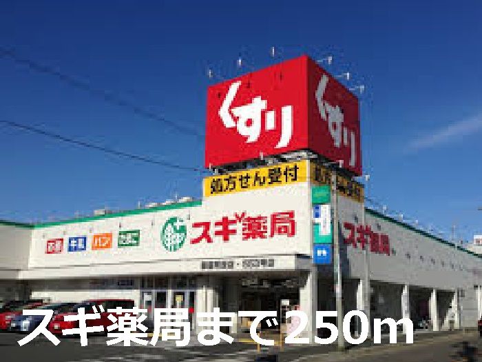 近くのスギ薬局まで250m（徒歩4分）