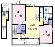 ラシュラント ジュモⅡの間取り画像