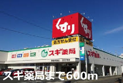 近くのスギ薬局まで600m（徒歩8分）
