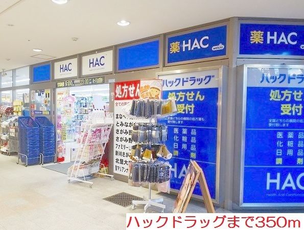 近くのハックドラッグまで350m（徒歩5分）