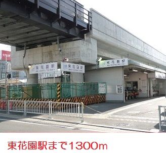 近くの東花園駅まで1,300m（徒歩17分）