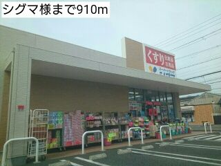 近くのドラッグストアまで910m（徒歩12分）