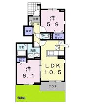 カンパニュール Bの間取り画像