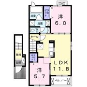 ハピネスⅡの間取り画像