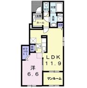 サニーコート大木戸Bの間取り画像