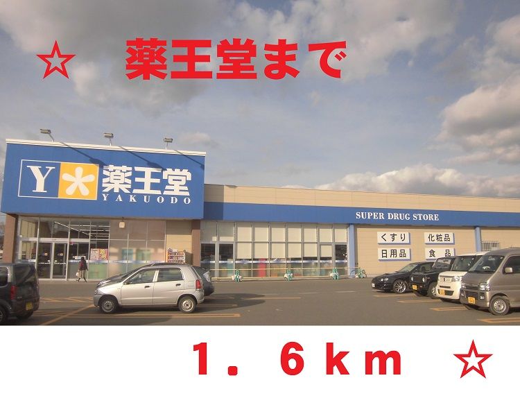 近くの薬王堂まで1,600m（徒歩20分）