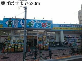 近くの薬ぱぱすまで620m（徒歩8分）