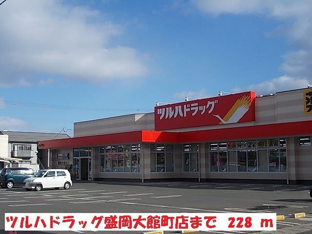 近くのツルハドラック盛岡大館町店まで228m(徒歩3分)