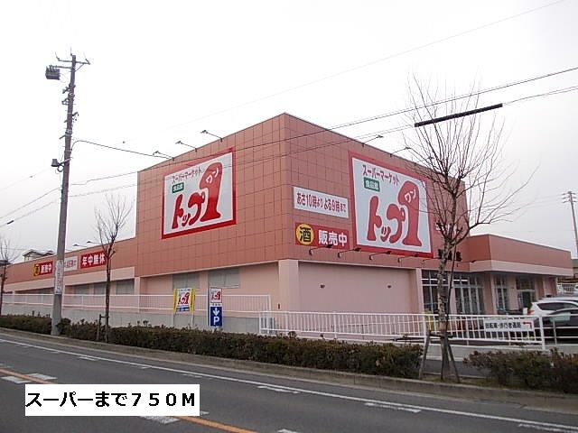 近くのトップワンまで750m(徒歩10分)
