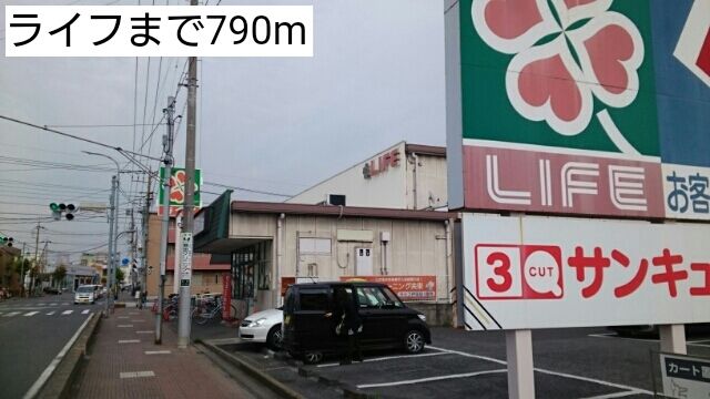 近くのライフまで790m（徒歩10分）