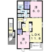 クラール蔵本公園 Bの間取り画像