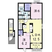 Primavera荻杼Ⅱの間取り画像