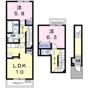 オレンジヒルズ論田Cの間取り画像