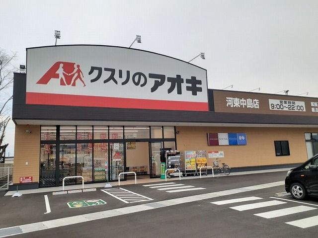 近くのクスリのアオキ河東中島店まで1,000m（徒歩13分）