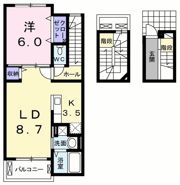 エテルノ フェイバー 古津賀の間取り画像