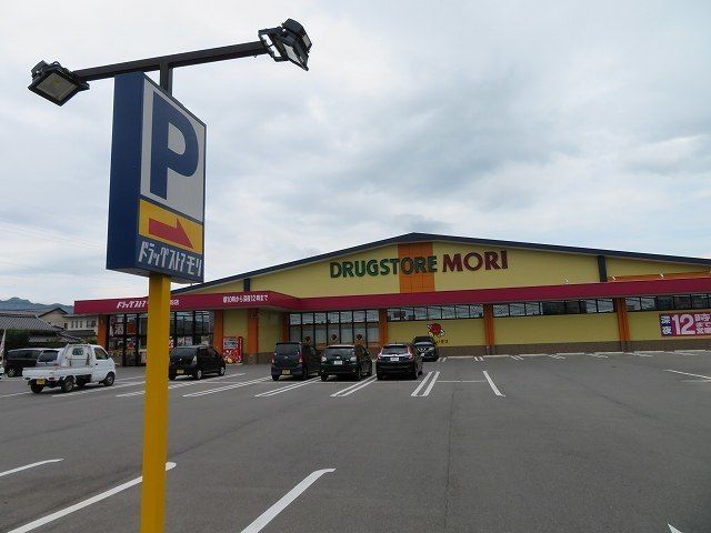 近くのドラッグストアモリ国衙店まで500m（徒歩7分）