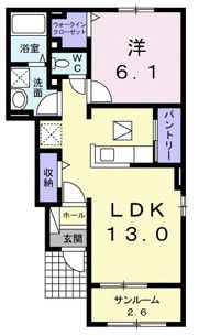 ヴィラーリエージュBの間取り画像