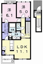 エレガンシア藍住Aの間取り画像