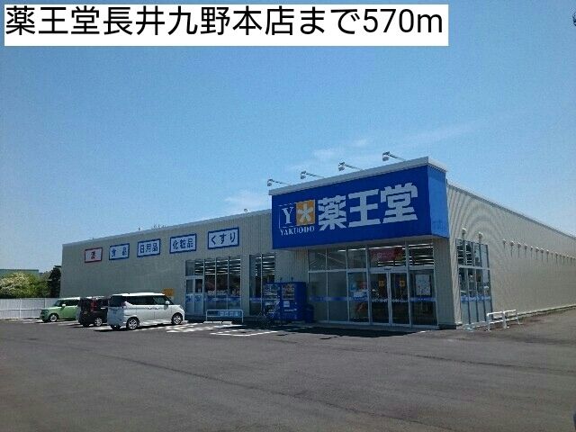 近くの薬王堂長井九野本店まで570m（徒歩8分）