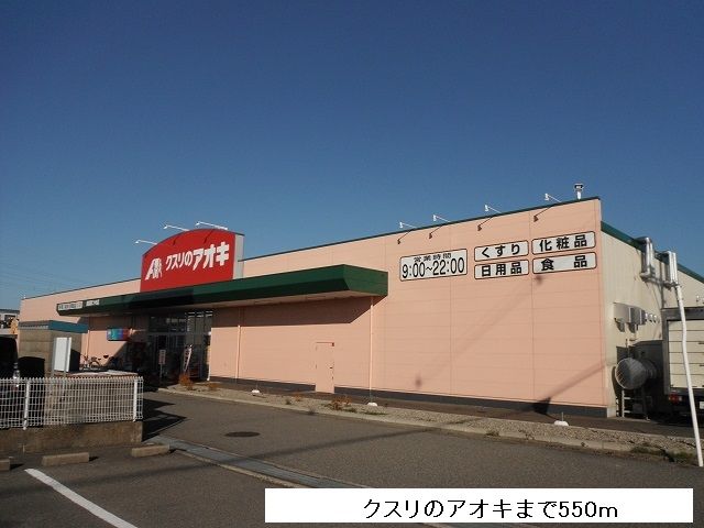 近くのクスリのアオキまで550m（徒歩7分）