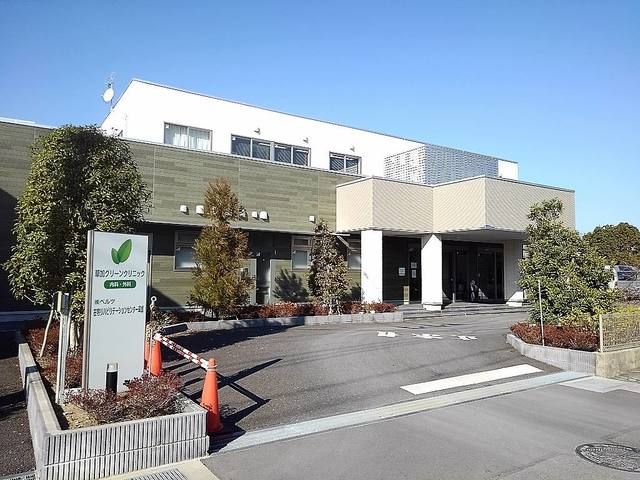 近くの内科外科草加グリーンクリニックまで750m（徒歩10分）