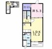 ブルー・ウィロー Bの間取り画像