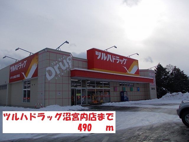 近くのツルハドラッグ沼宮内店まで490m（徒歩7分）
