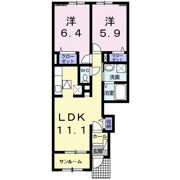 プラシード串木野Ⅱの間取り画像