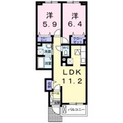 コンフォーティア徳大前Cの間取り画像