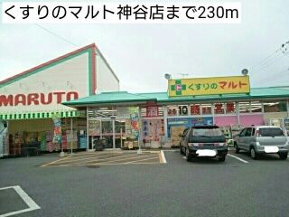 近くのくすりのマルト神谷店まで230m（徒歩3分）
