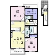 ベルメゾン下市 Cの間取り画像