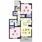 トビアスガーデン南沖洲Bの間取り画像