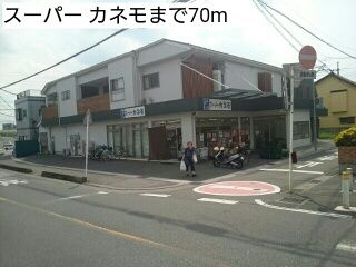 近くのスーパー カネモまで70m（徒歩1分）