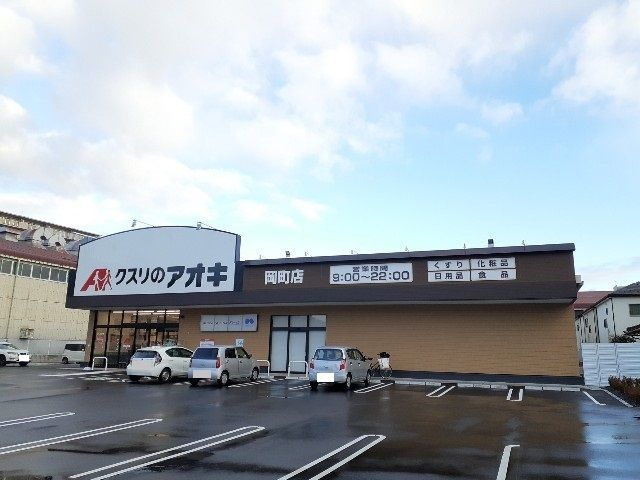 近くのクスリのアオキ岡町店様まで750m（徒歩10分）