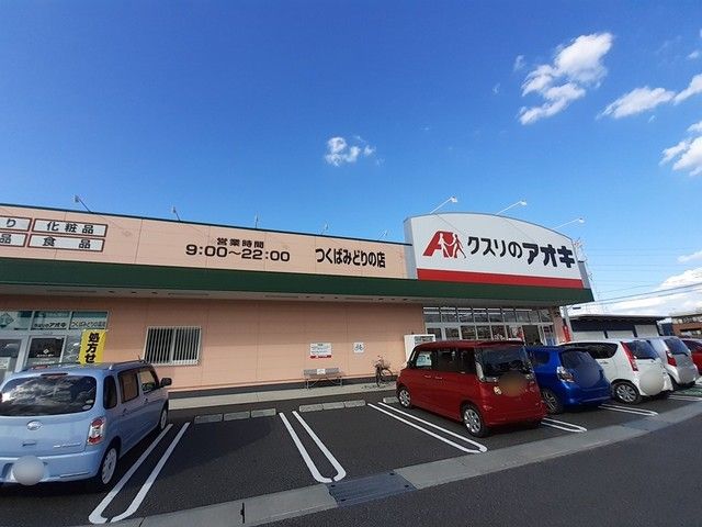 近くのくすりのアオキつくばみどりの店まで1,300m(徒歩17分)