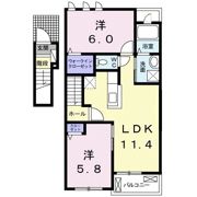 カントリーブライト Cの間取り画像