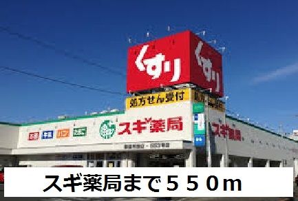 近くのスギ薬局まで550m（徒歩7分）