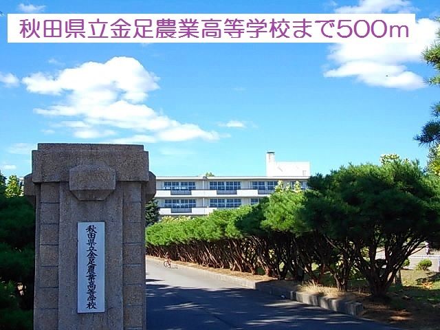 近くの秋田県立金足農業高等学校まで500m（徒歩7分）