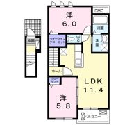 みきハウスⅡ Aの間取り画像