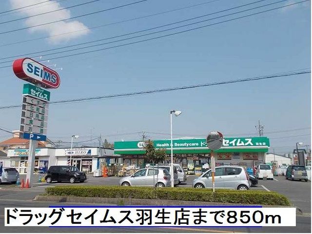 近くのドラッグセイムス羽生店まで850m（徒歩11分）