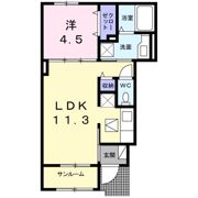 モーニングサン Ⅵの間取り画像