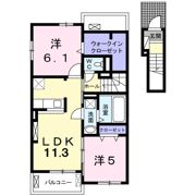 水明郭Bの間取り画像