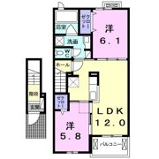 アイリンタウン半田Bの間取り画像