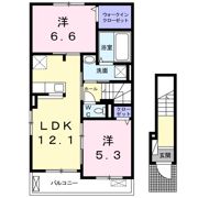 メゾンソレイユ亀島第2公園前Bの間取り画像