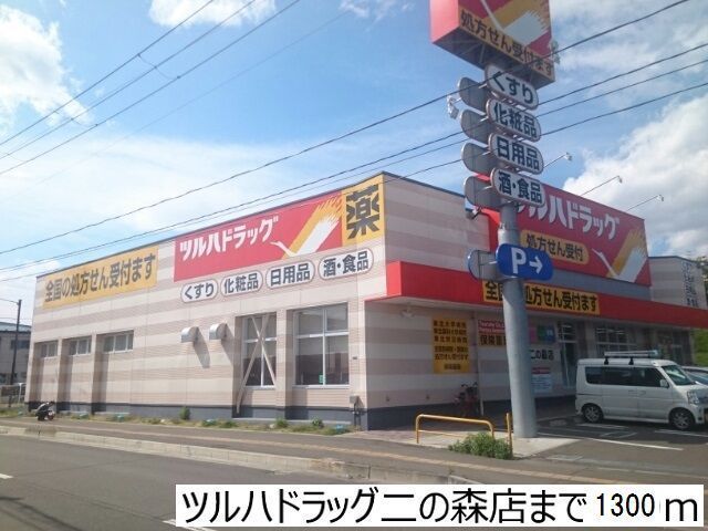 近くのツルハドラッグ二の森店まで1,300m（徒歩17分）