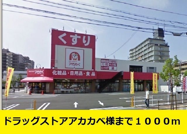 近くのドラッグストアアカカベまで1,000m（徒歩13分）